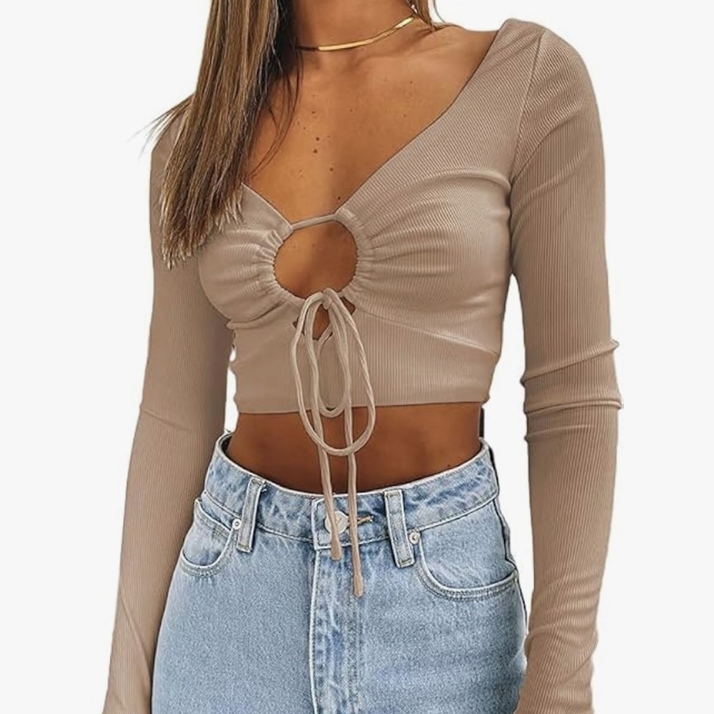 Long Sleeve Cutout Top